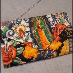 Aztec Skull Floral Purse/Clutch